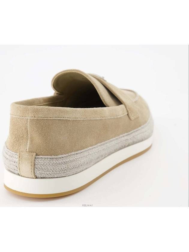 Triangle Logo Suede Loafers Beige - PRADA - BALAAN 6