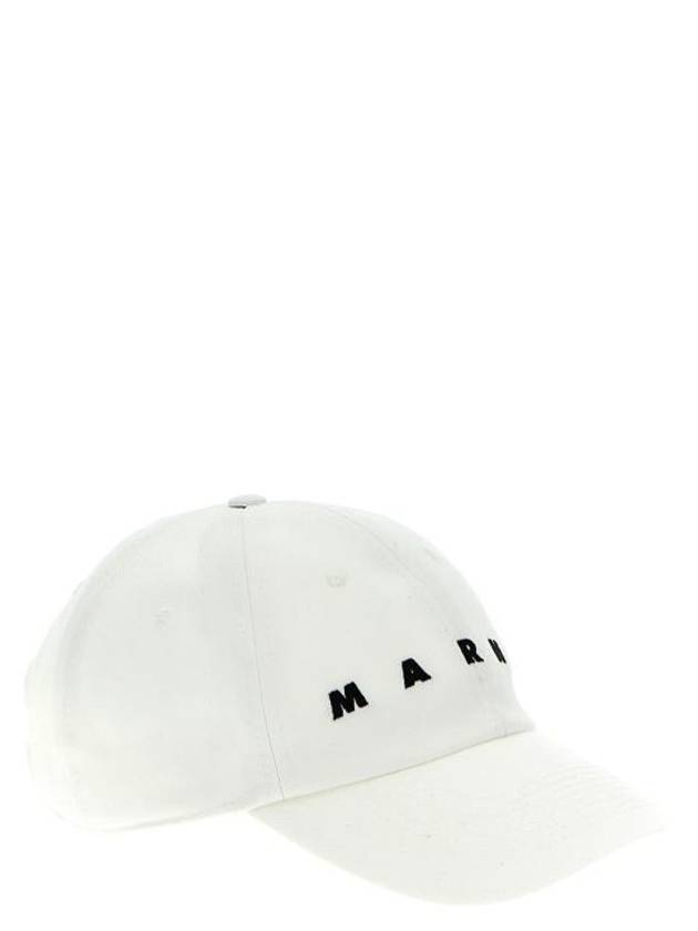 Embroidered Logo Ball Cap White - MARNI - BALAAN 3