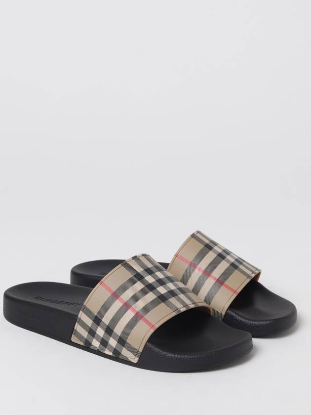 Check Furley Slippers Beige - BURBERRY - BALAAN 3