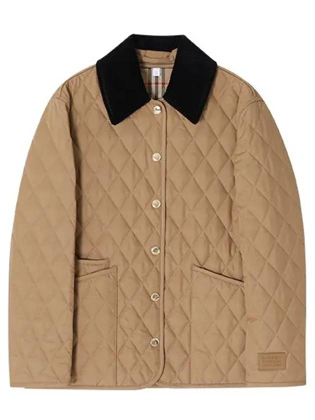 WoMen's Diamond Quilted Jacket Brown - BURBERRY - BALAAN 3