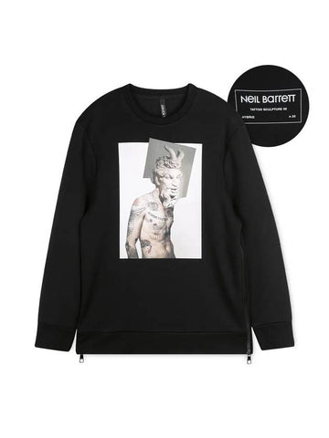 Men's Tattoo Plaster Statue Sweatshirt Black - NEIL BARRETT - BALAAN 1