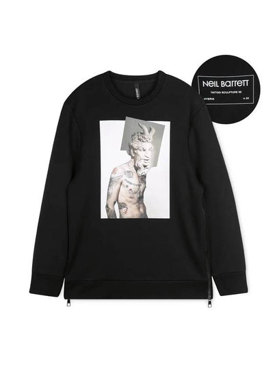 Men's Tattoo Plaster Statue Sweatshirt Black - NEIL BARRETT - BALAAN 2