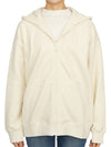 Logo Zip-Up Hoodie Cream - GANNI - BALAAN 3