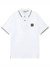 Logo Patch Polo Shirt White - STONE ISLAND - BALAAN 2