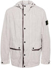 Compass Badge Hooded Jacket Dove Grey - STONE ISLAND - BALAAN 1