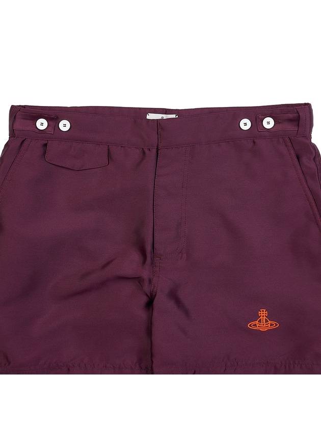 ORB Embroidered Logo Swim Shorts Burgundy - VIVIENNE WESTWOOD - BALAAN 4