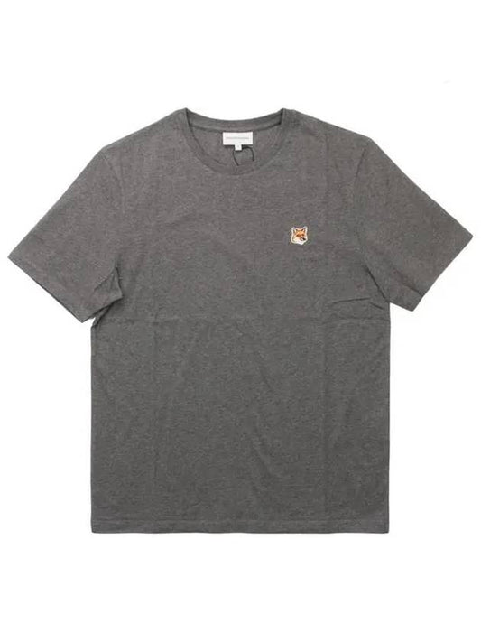 Fox Head Patch Classic Short Sleeve T-Shirt Grey Melange - MAISON KITSUNE - BALAAN 2