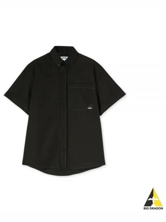 Technical gabardine cotton shirt 3540ME07I 237514 99 - MSGM - BALAAN 2