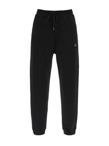 Logo Classic Drawstring Cotton Track Pants Black - VIVIENNE WESTWOOD - BALAAN 1