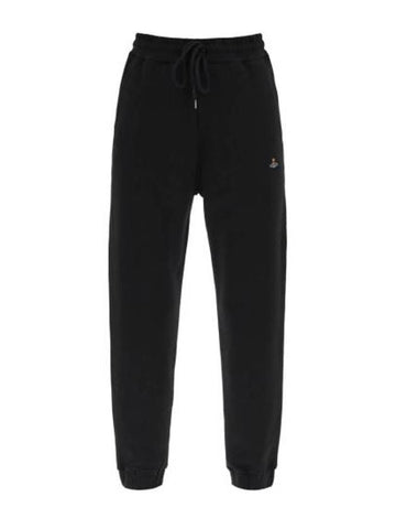 Logo Classic Drawstring Cotton Track Pants Black - VIVIENNE WESTWOOD - BALAAN 1