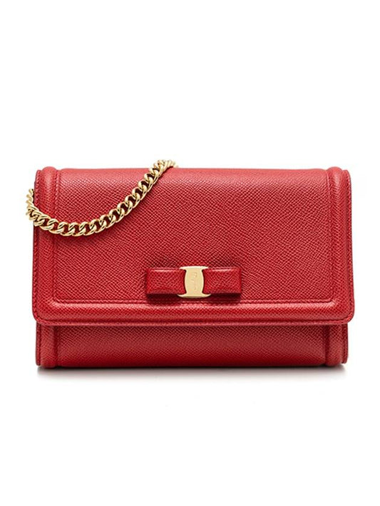 Vara Bow Leather Shoulder Bag Red - SALVATORE FERRAGAMO - BALAAN 2