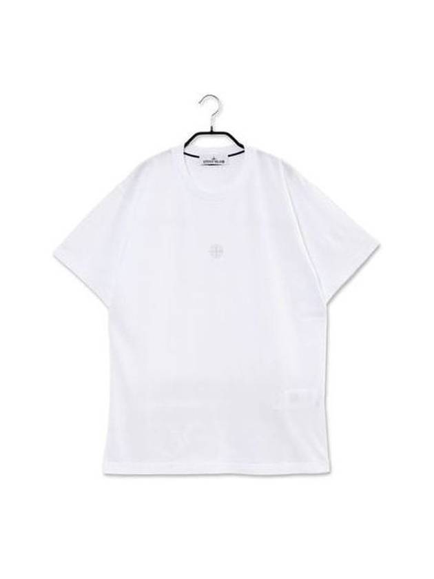 Embroidered Logo Short Sleeve T-Shirt White - STONE ISLAND - BALAAN 2