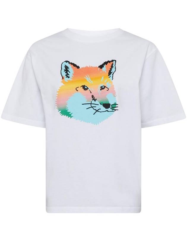 Vibrant Fox head Easy Short Sleeve T-Shirt White - MAISON KITSUNE - BALAAN 1