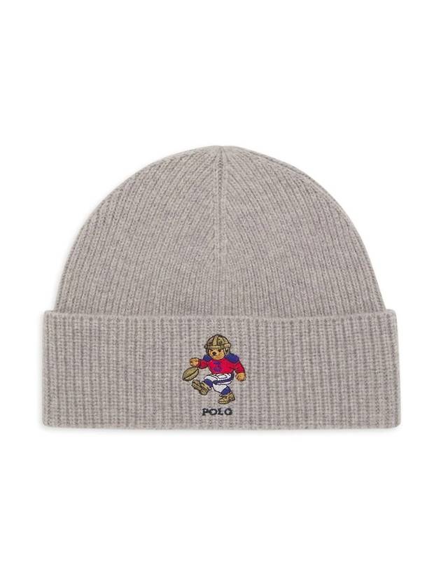 Bear Merino Wool Beanie Grey - POLO RALPH LAUREN - BALAAN 1