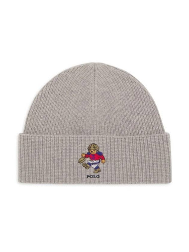 Bear Merino Wool Beanie Grey - POLO RALPH LAUREN - BALAAN 1