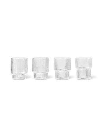 Wonderum Ripple Small Cup Set of 4 Clear - FERM LIVING - BALAAN 1