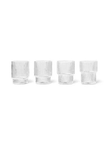 Wonderum Ripple Small Cup Set of 4 Clear - FERM LIVING - BALAAN 1