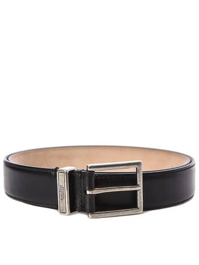 Logo Silver Hardware Buckle Leather Belt Black - ALEXANDER MCQUEEN - BALAAN 2