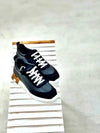 Men's Bouncing Leather Suede Low Top Sneakers Black - HERMES - BALAAN 5