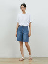 Denim edge cut inner color combination shorts blue - RYUL+WAI: - BALAAN 2