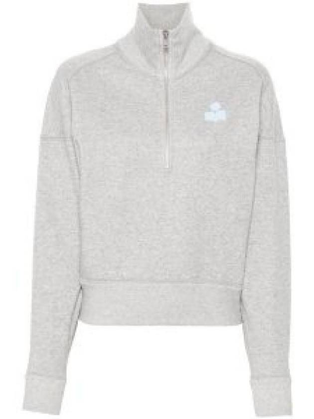 Ross Stand-Up Collar Short Cotton Sweatshirt Grey Ice Blue - ISABEL MARANT - BALAAN 2