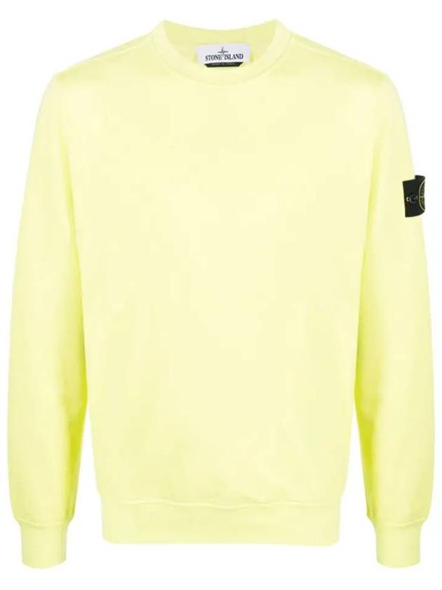 Waffen Patch Cotton Stretch Fleece Sweatshirt Lemon - STONE ISLAND - BALAAN 2