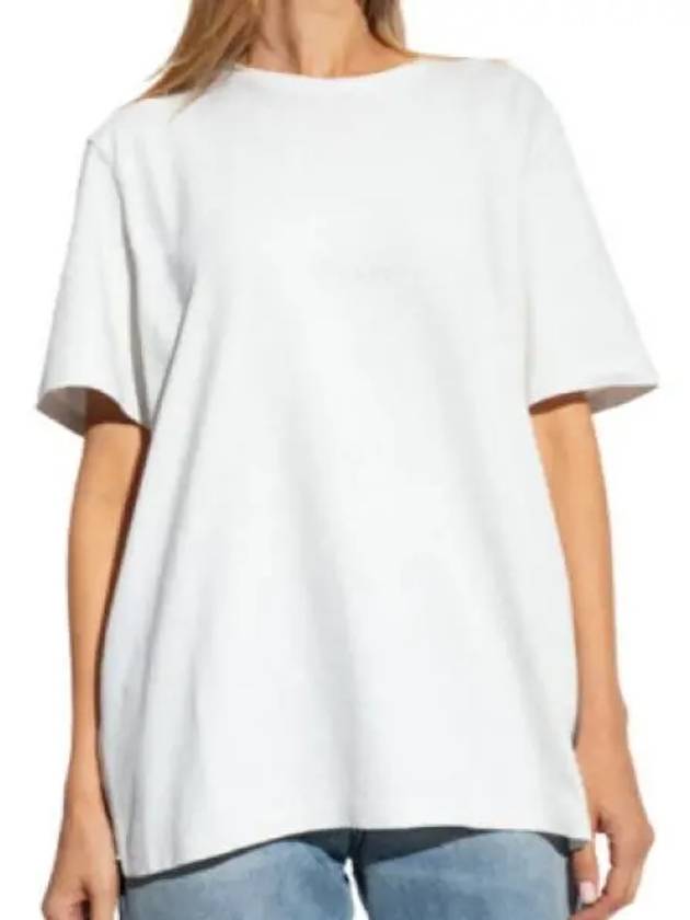 Crew Neck Cotton Short Sleeve T-shirt White - SAINT LAURENT - BALAAN 2