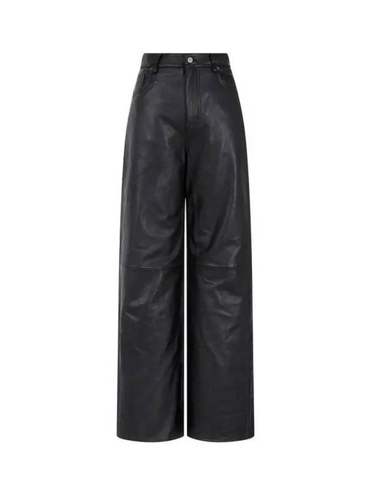 Wide leg leather pants black 271318 - REFORMATION - BALAAN 1