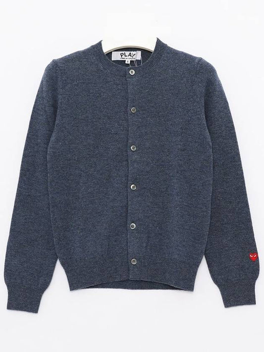 Small Red Heart Wappen Wool Cardigan - COMME DES GARCONS - BALAAN 2