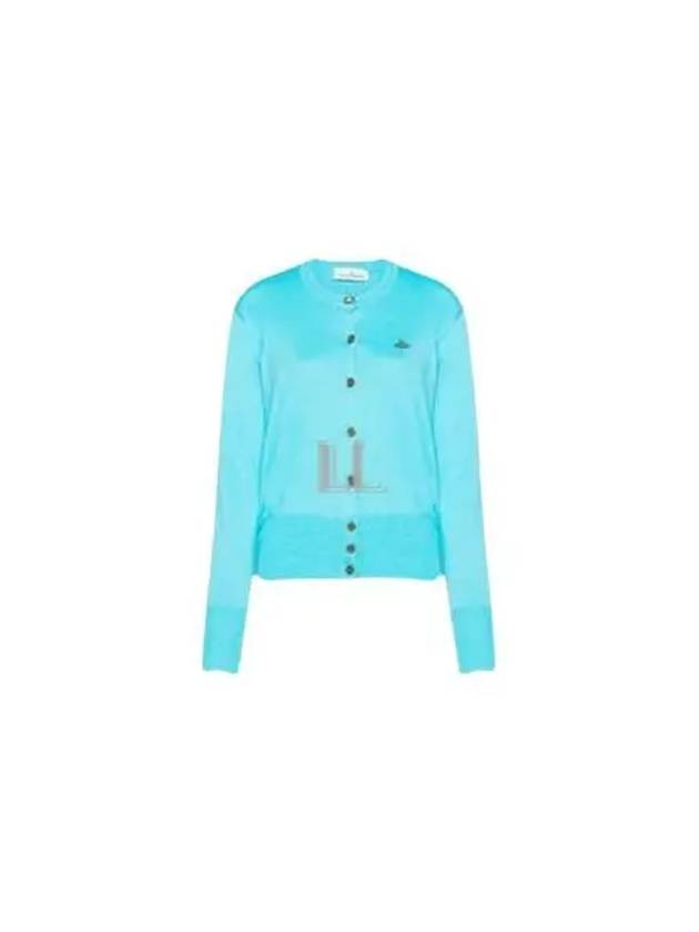 Logo Patch Cardigan Blue - VIVIENNE WESTWOOD - BALAAN 2