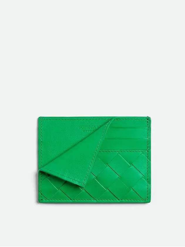 Intrecciato Leather Card Wallet Light Green - BOTTEGA VENETA - BALAAN 3