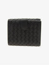 Intrecciato Nappa Mini Half Wallet Black - BOTTEGA VENETA - BALAAN 3