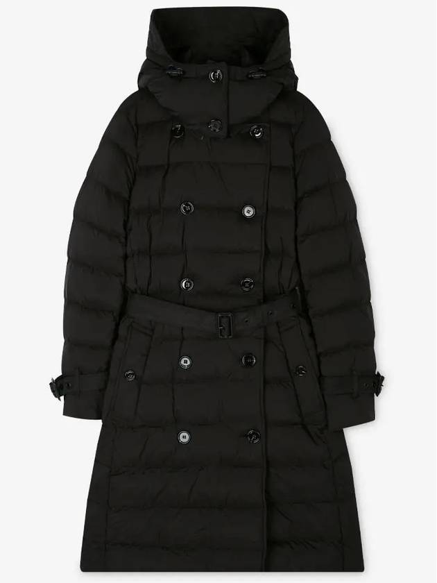 Women's Double Breasted Hooded Padded Black - BURBERRY - BALAAN 3