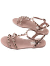 Women's Rockstud Flat Sandals Pink - VALENTINO - BALAAN 7