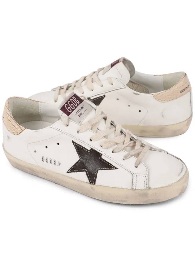 Superstar Brown Tab Classic Leather Low Top Sneakers White - GOLDEN GOOSE - BALAAN 4