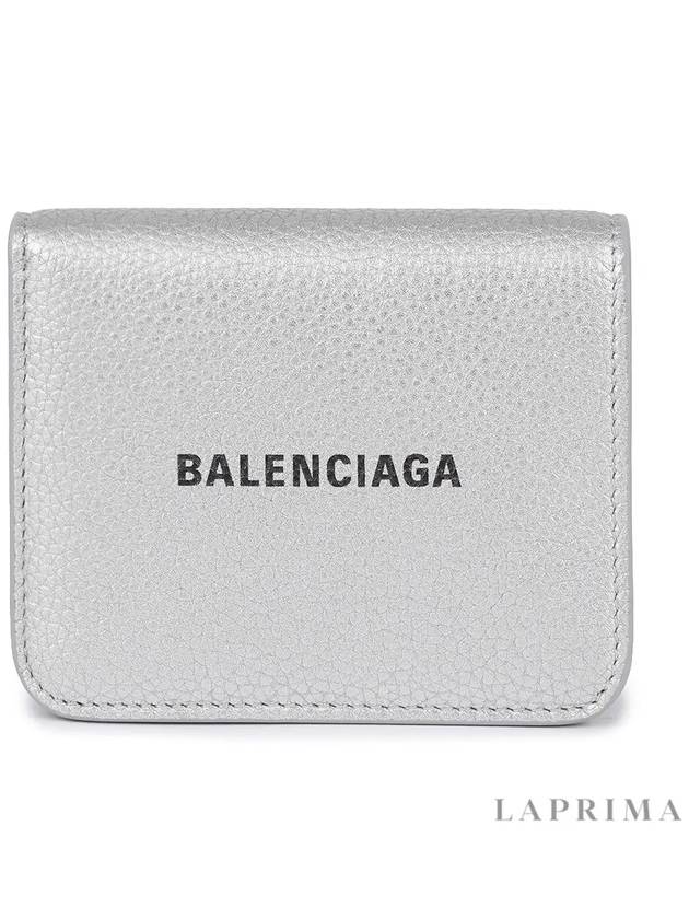 Logo Coin Pocket Flap Half Wallet Silver - BALENCIAGA - BALAAN 9