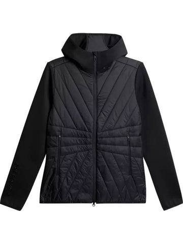 Women's Holma Quilt Hybrid Zip-Up Hoodie Black - J.LINDEBERG - BALAAN 1