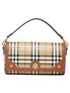 Women's Check Leather Top Handle Shoulder Bag Beige - BURBERRY - BALAAN 2