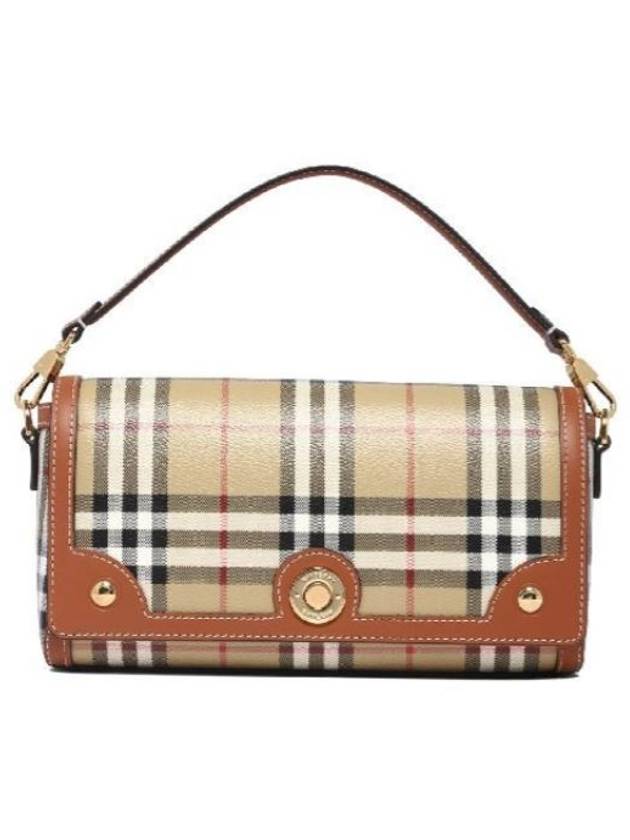 Women's Check Leather Top Handle Shoulder Bag Beige - BURBERRY - BALAAN 2