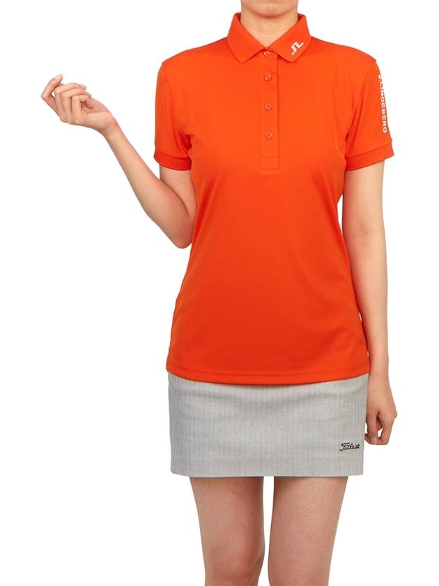 Women's Golf Tour Tech Polo Shirt Orange - J.LINDEBERG - BALAAN 5