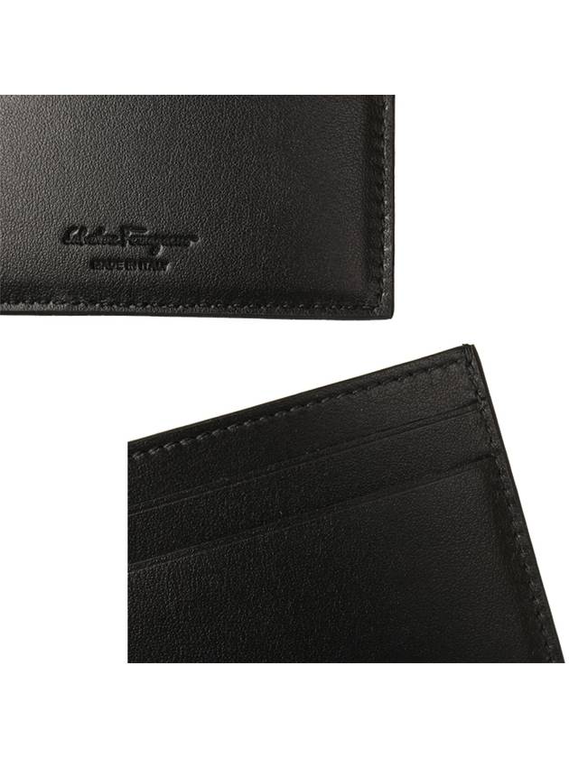 Logo Calf Leather Card Wallet Black - SALVATORE FERRAGAMO - BALAAN 4