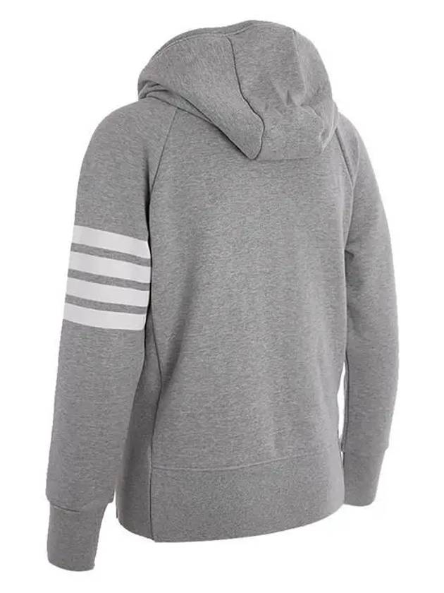 Engineered 4 Bar Diagonal Zip Up Hoodie Light Grey - THOM BROWNE - BALAAN 6