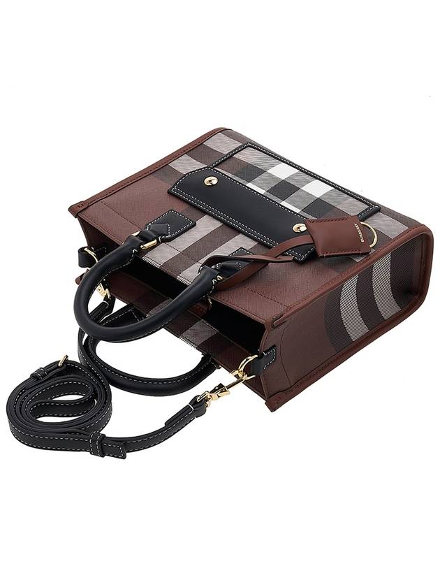 Tartan Check Freya Mini Tote Bag Brown - BURBERRY - BALAAN 5