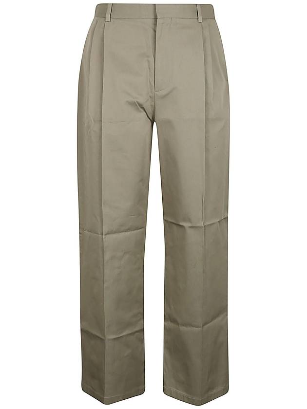 Pleated Trousers Straight Pants Green - LOEWE - BALAAN 2