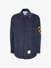 Corduroy Oversized Long Sleeve Shirt Navy - THOM BROWNE - BALAAN 2