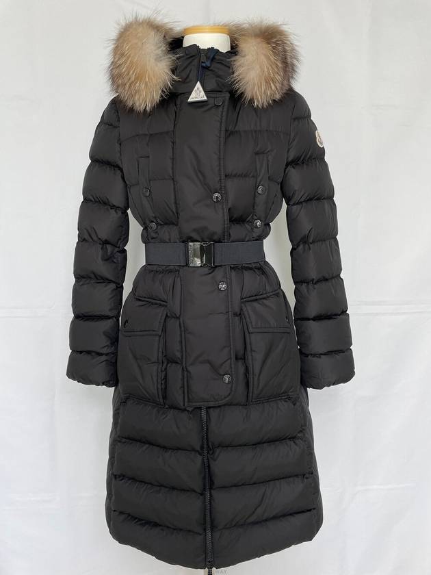 Khloe Fox Fur Long Padding Black - MONCLER - BALAAN 3