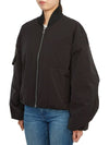 Drop Oversized Zipper Twill Bomber Jacket Black - GANNI - BALAAN 6