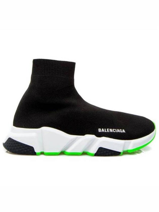 Men's Speedrunner Green Sole High Top Sneakers Black - BALENCIAGA - BALAAN 1