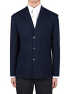 Men's Milano Stitch Wool Jacket Navy - MAISON MARGIELA - BALAAN 3