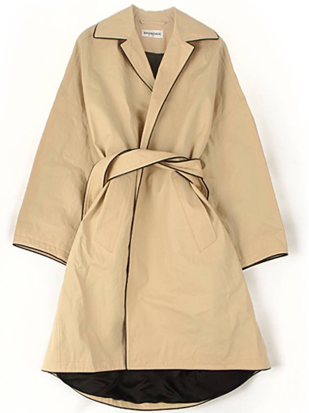 Line Detail Belt Single Coat Beige - BALENCIAGA - BALAAN 2